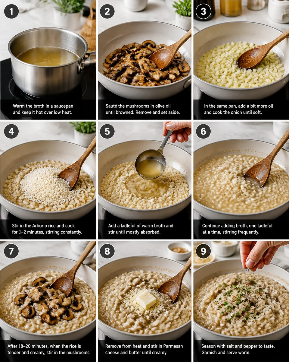 Easy Creamy Mushroom Risotto — Parmesan Stovetop