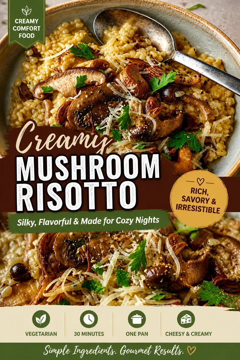 Easy Creamy Mushroom Risotto — Parmesan Stovetop