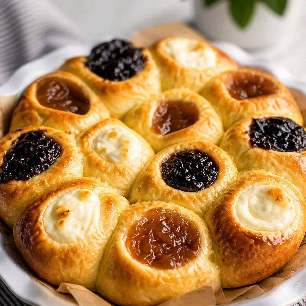 Delicious easy Czech kolache pastries filled with fruit and cream cheese.