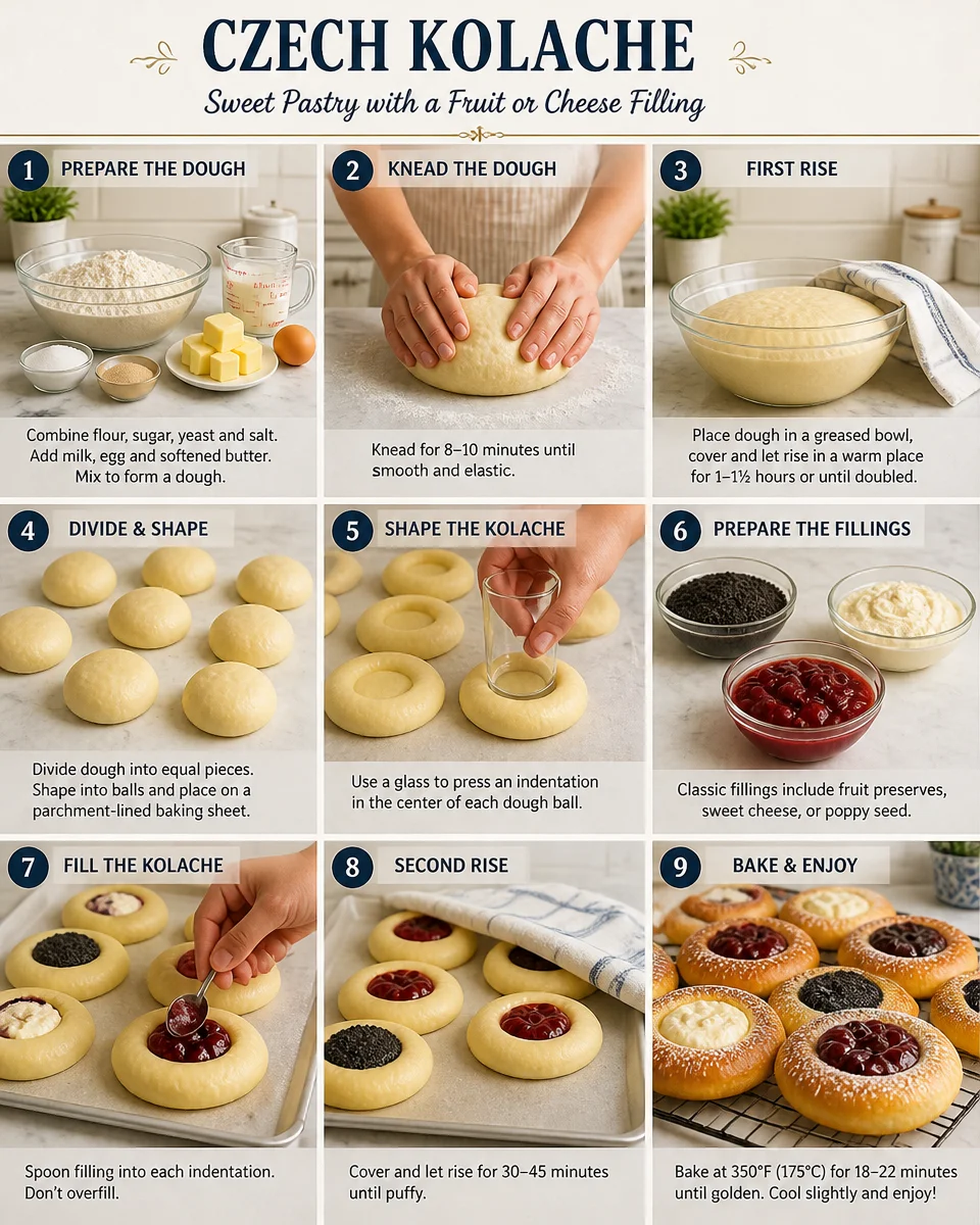 Easy Czech Kolache — Fruit Filled Pastry