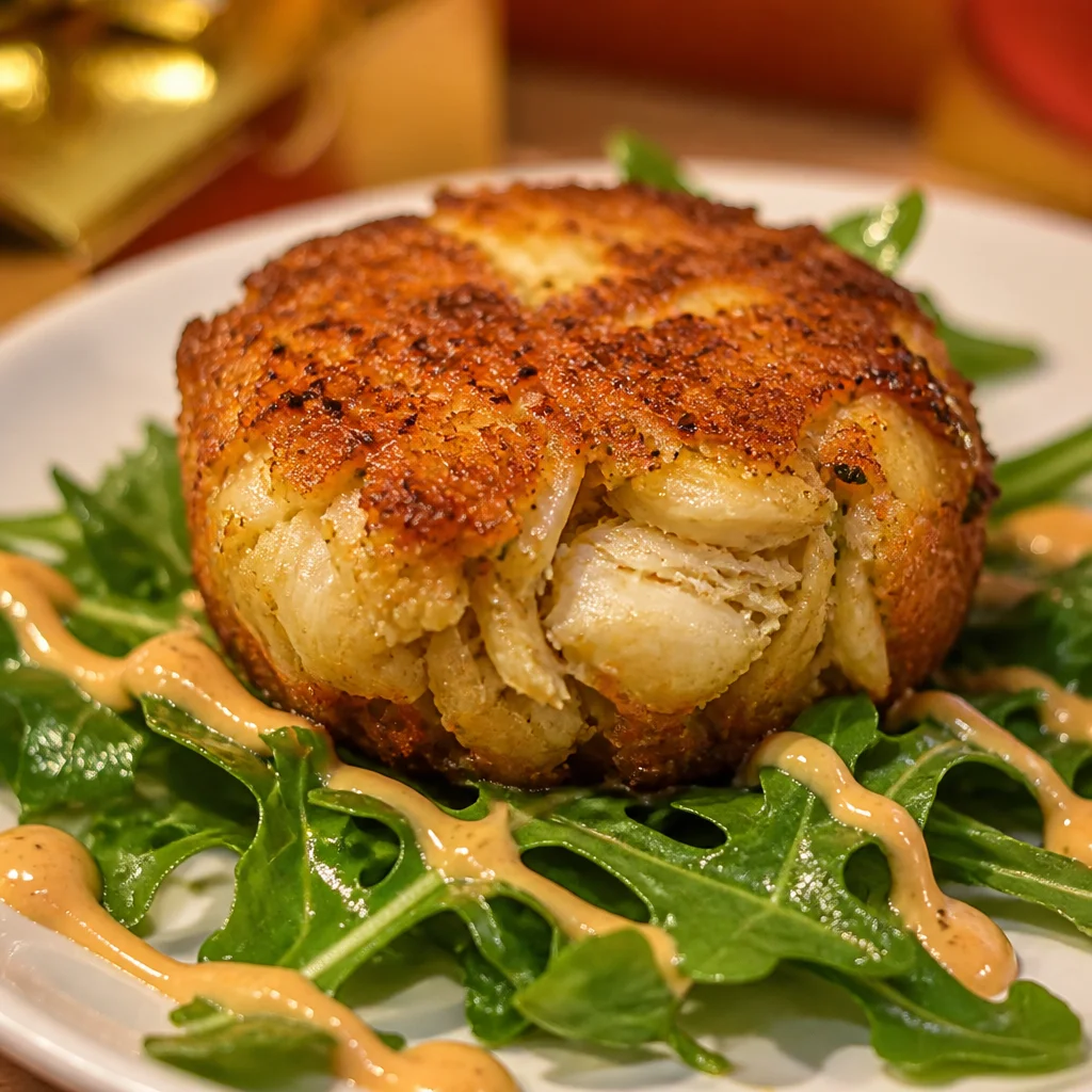 Delicious Easy Deviled Crab Cakes — Maryland Style served on a plate.