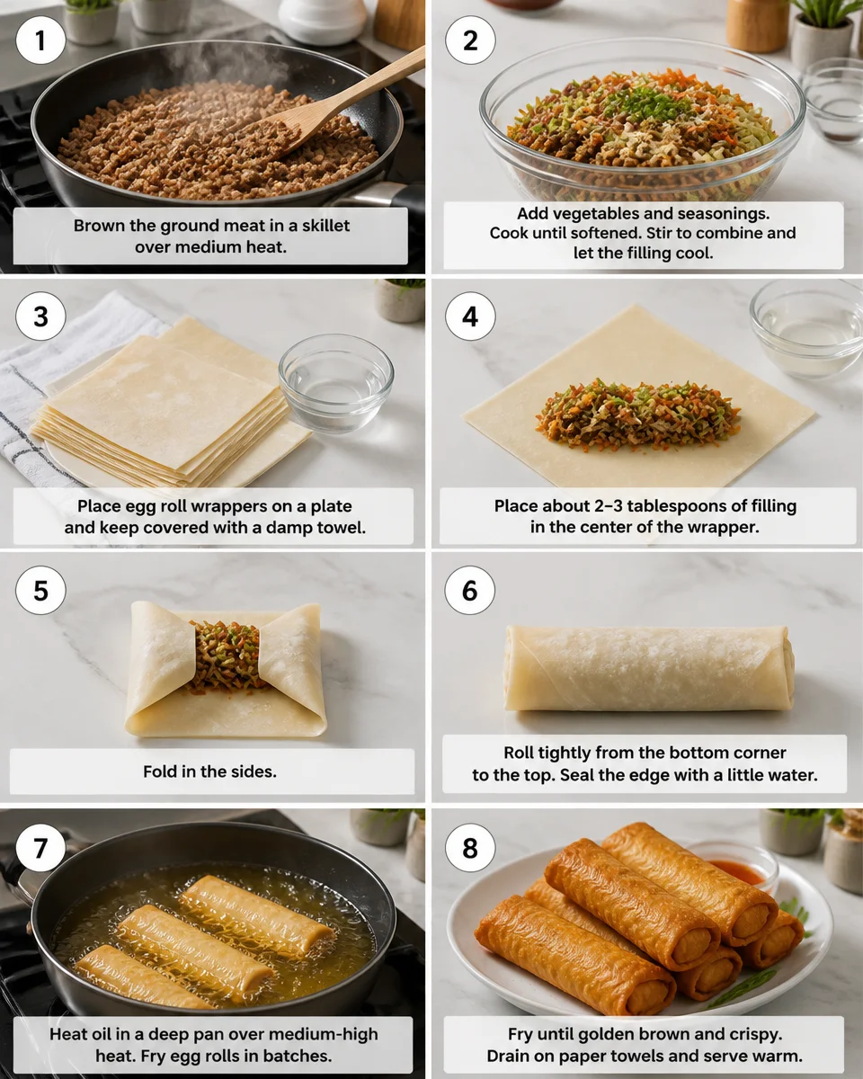 Easy Egg Rolls — Crispy Homemade Fried