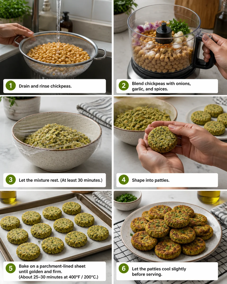 Easy Falafel — Crispy Baked Chickpea Patties
