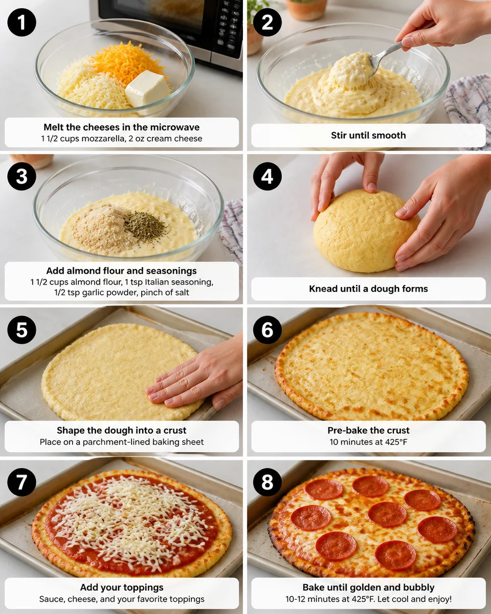 Easy Fathead Pizza — Almond Flour Crust