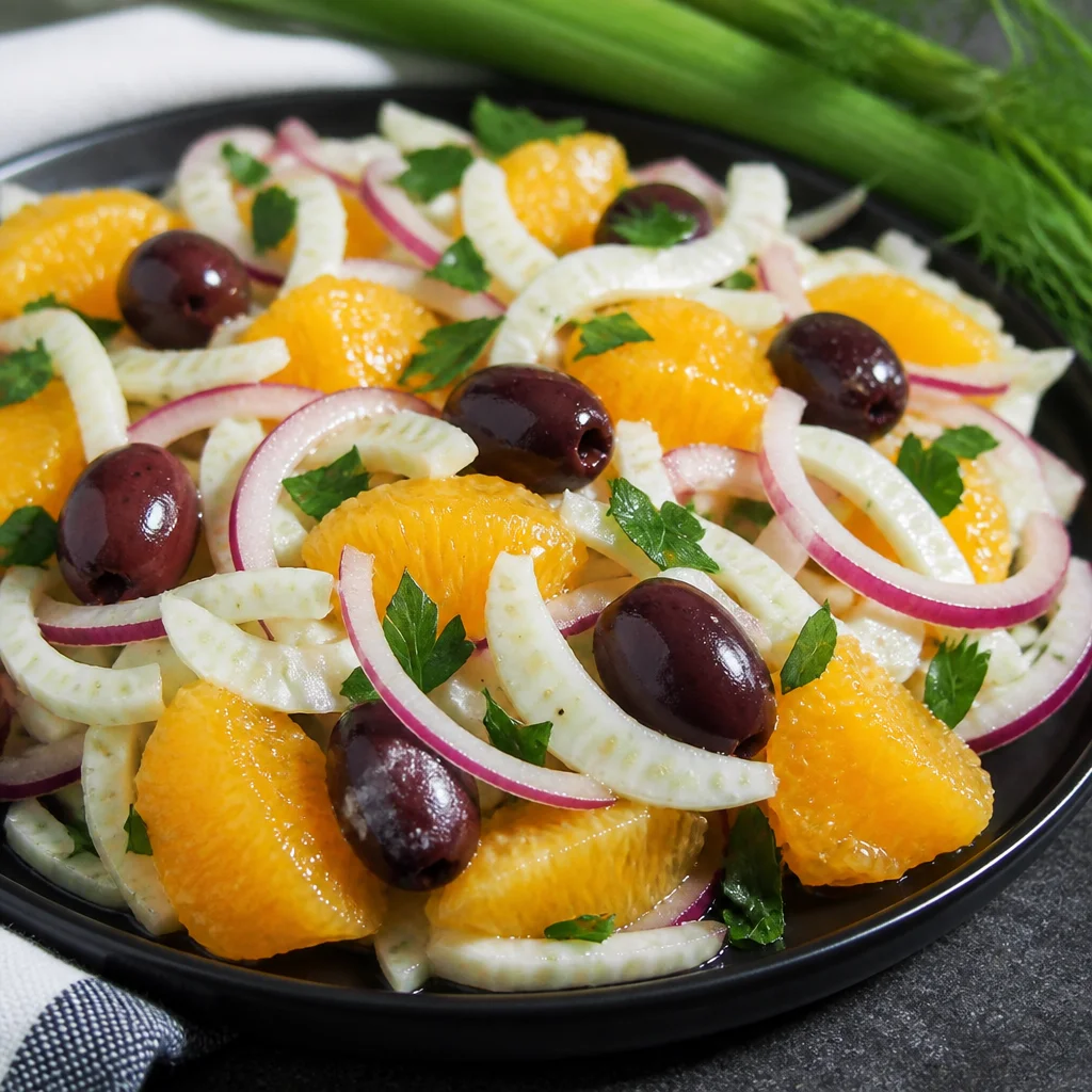 Easy Fennel and Orange Salad with juicy oranges and crisp fennel served as a light Italian side dish.
