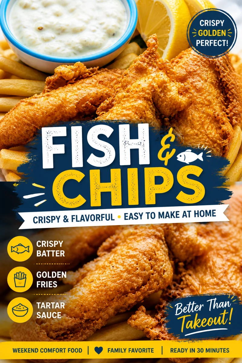 Easy Fish and Chips — Beer Battered Crispy Oven