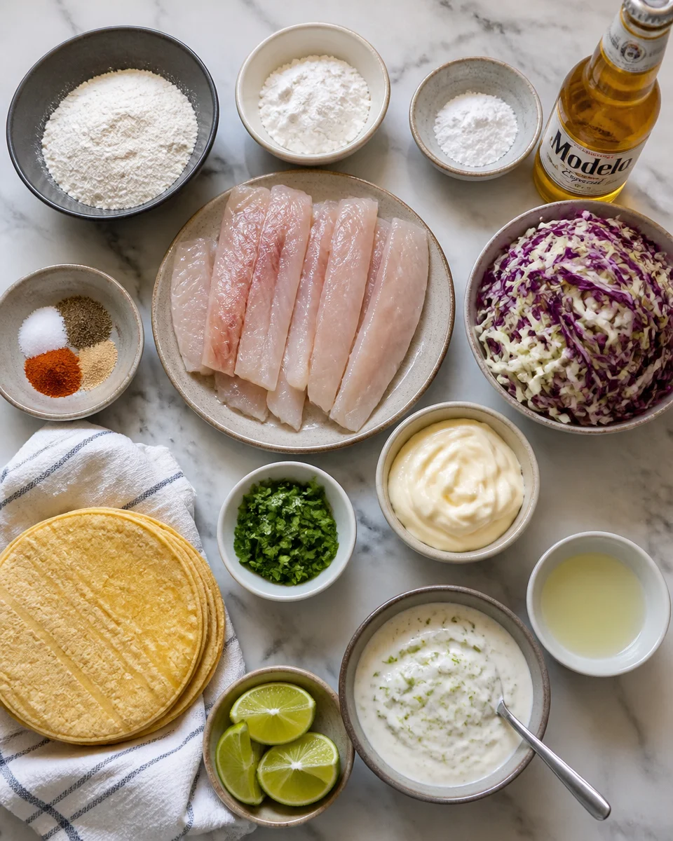 Easy Fish Tacos — Crispy Battered with Slaw
