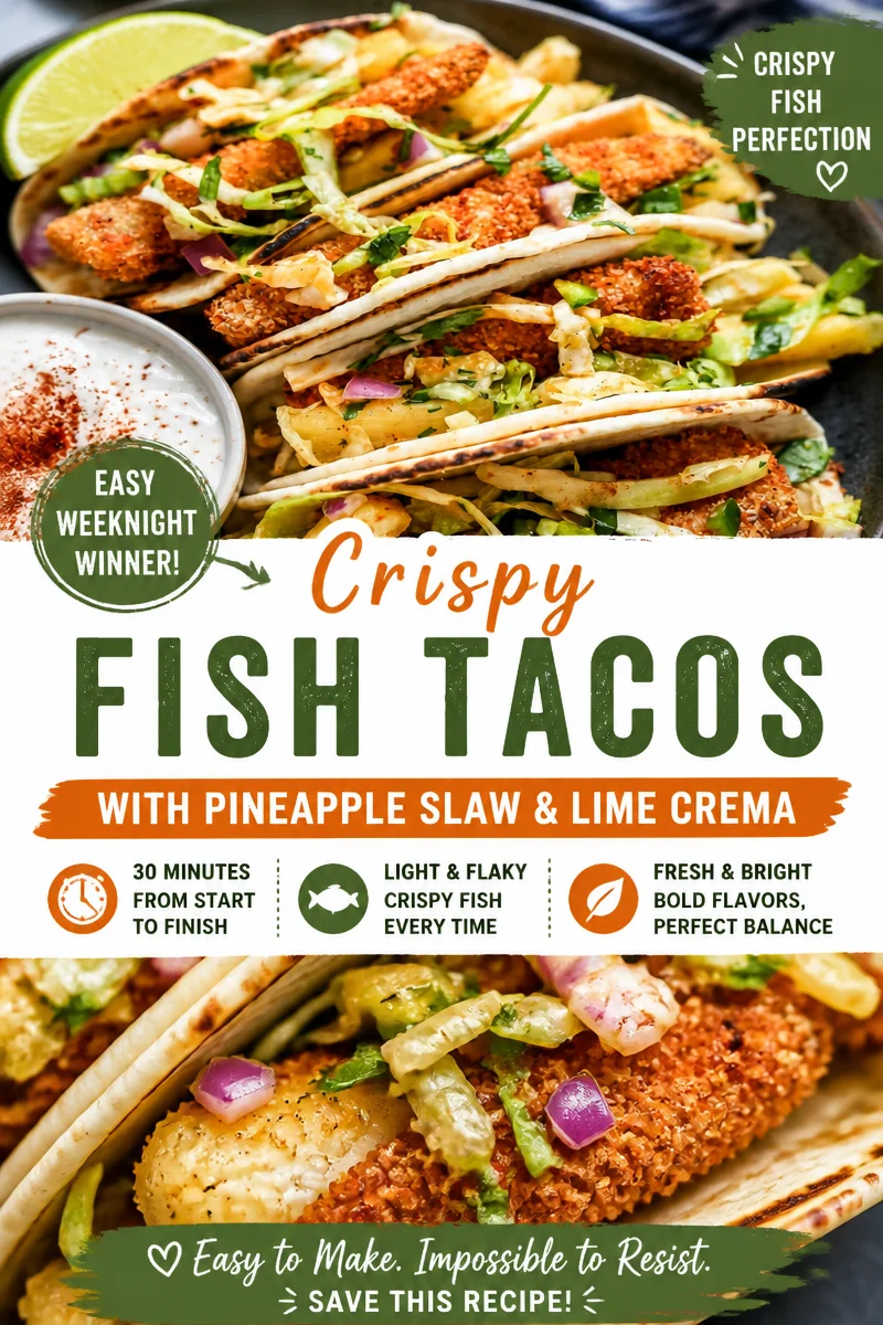 Easy Fish Tacos — Crispy Battered with Slaw