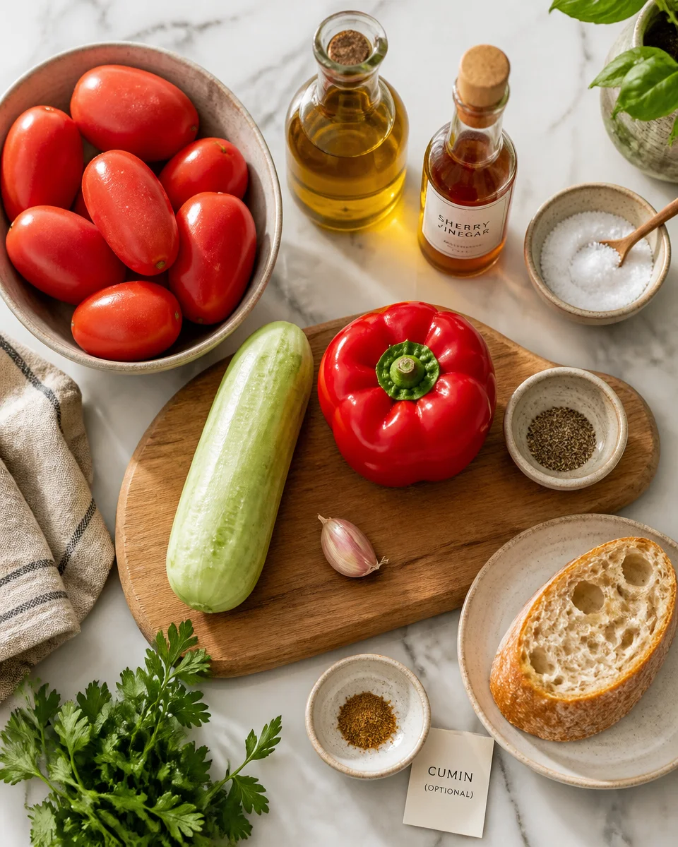 Easy Gazpacho — Cold Spanish Tomato Soup