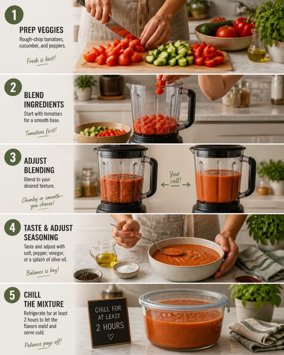 Easy Gazpacho — Cold Spanish Tomato Soup