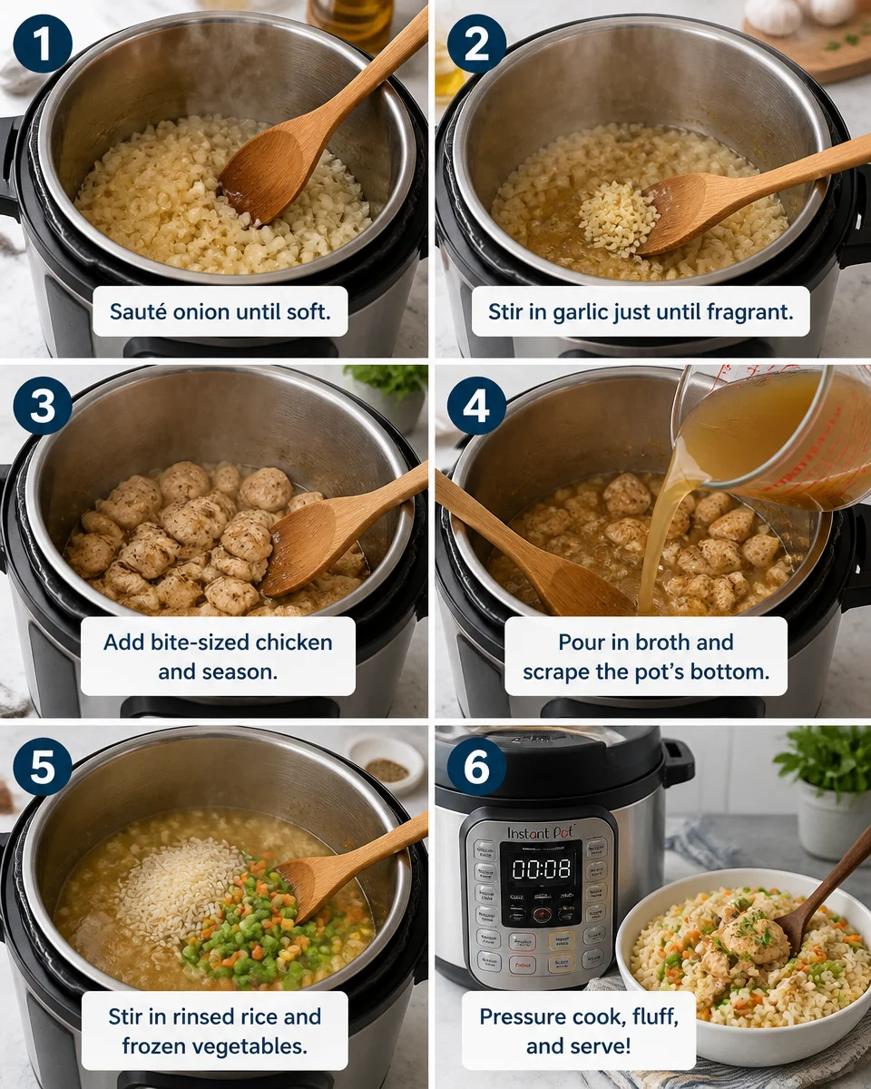 Easy Instant Pot Chicken and Rice — One Pot