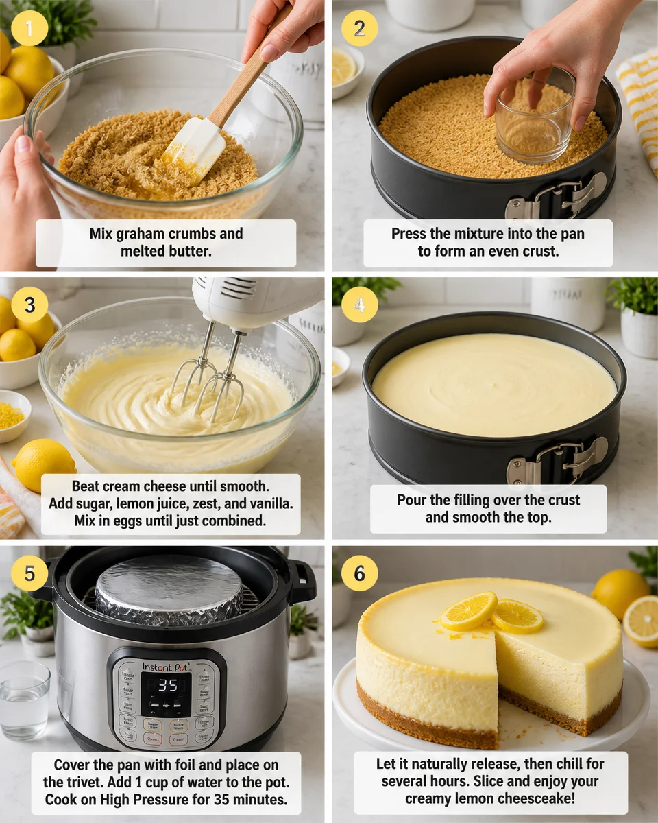 Easy Instant Pot Lemon Cheesecake — Creamy Dessert