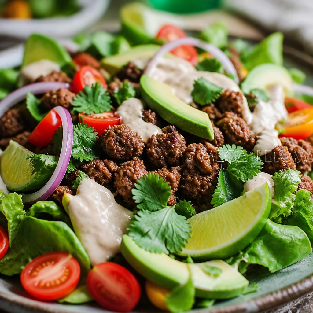 Easy Keto Taco Bowls with Ground Beef and Fresh Lettuce for a Low-Carb Meal