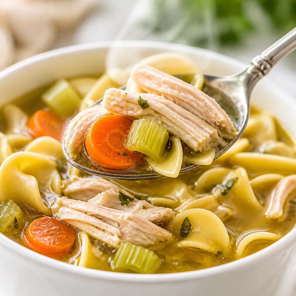 Delicious and healthy Easy Leftover Turkey Soup with vegetables and flavorful broth.
