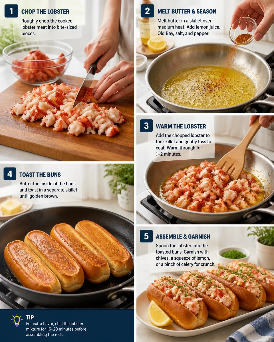 Easy Lobster Roll — New England Butter Style