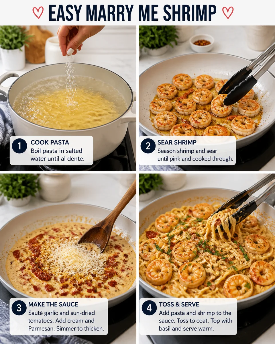 Easy Marry Me Shrimp — Sun Dried Tomato Cream