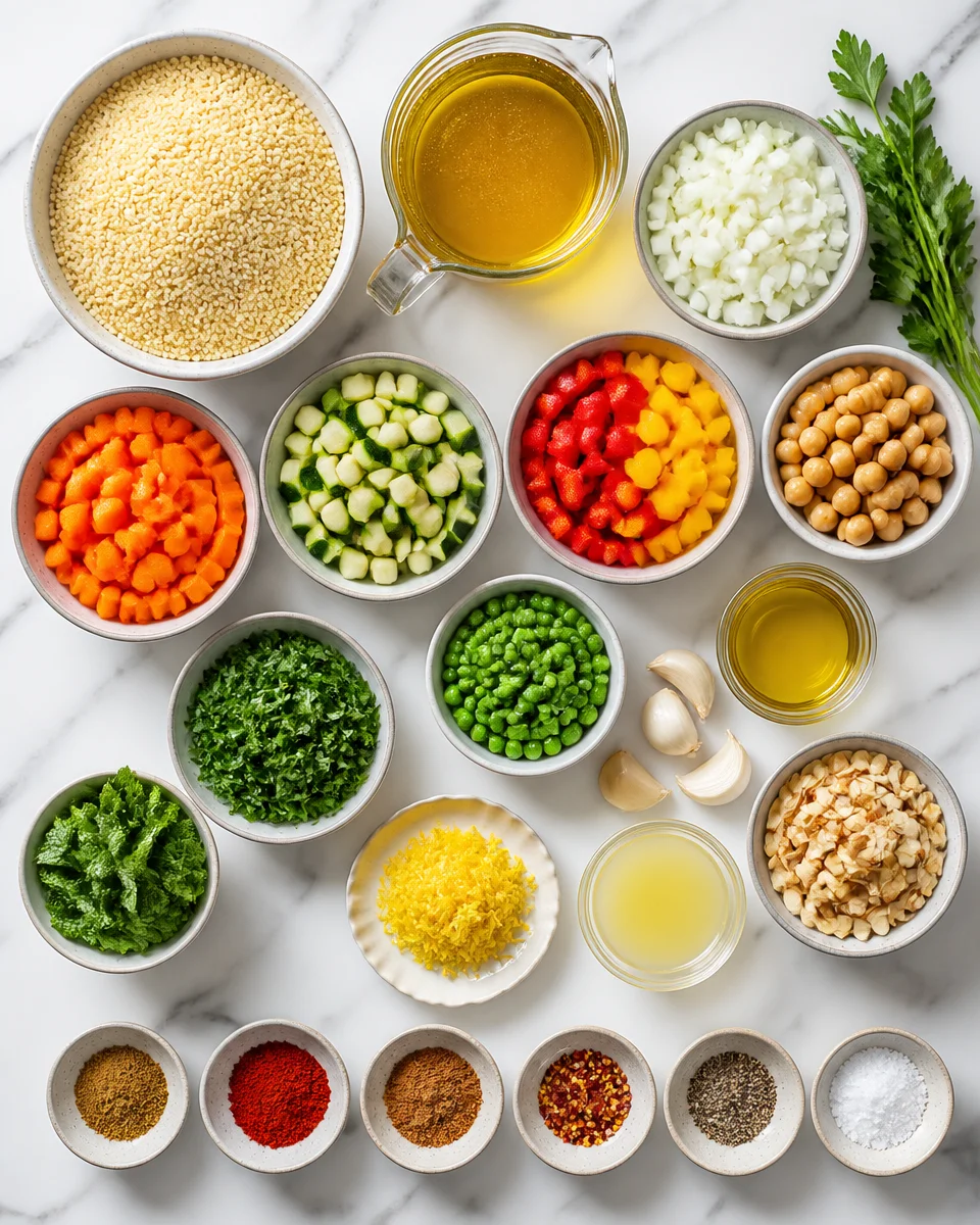 Easy Moroccan Couscous — Vegetable Herb Pilaf