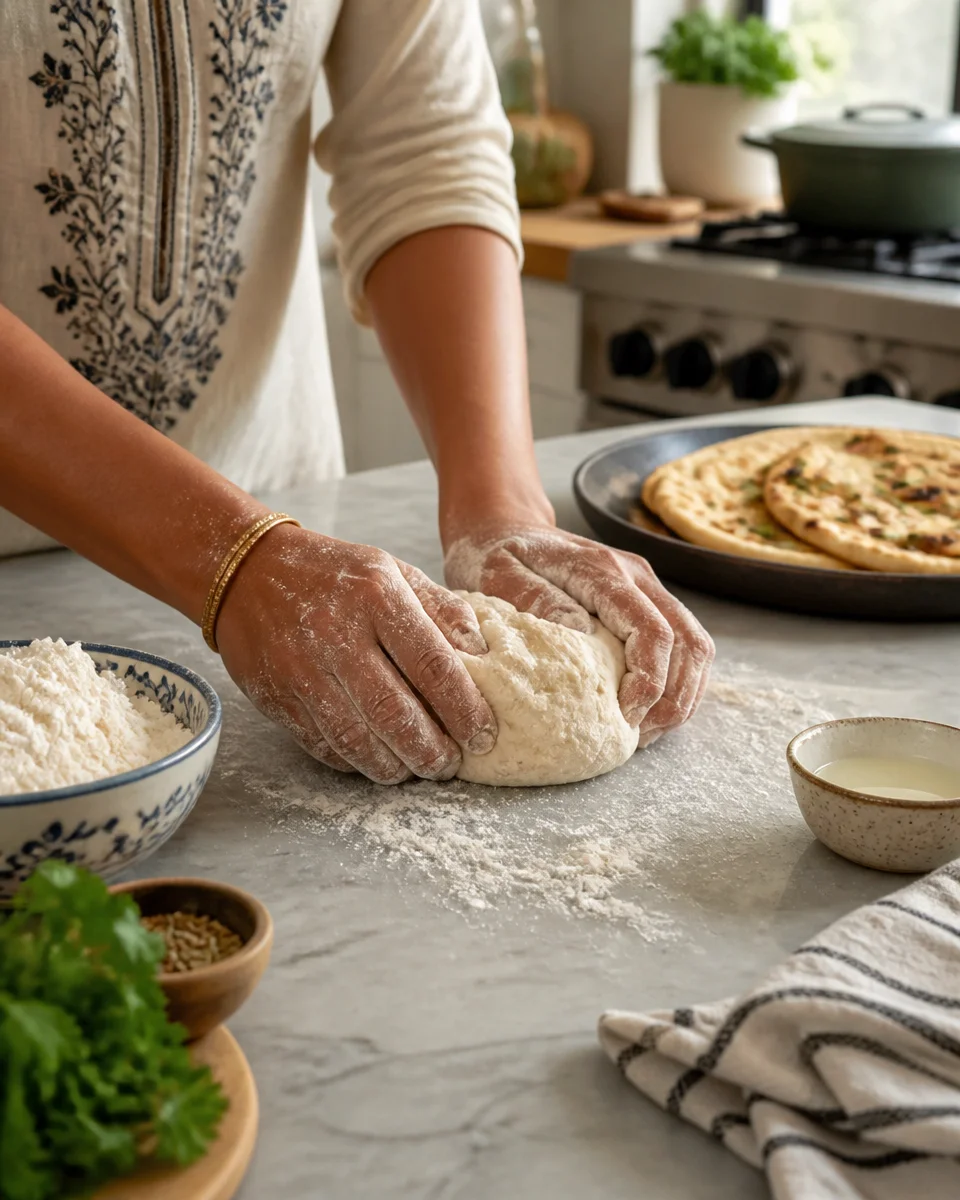 Easy Naan Bread — Soft Garlic Butter