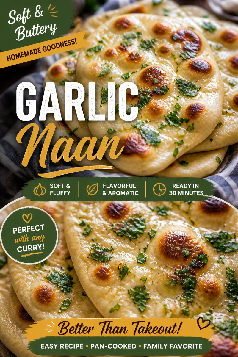 Easy Naan Bread — Soft Garlic Butter