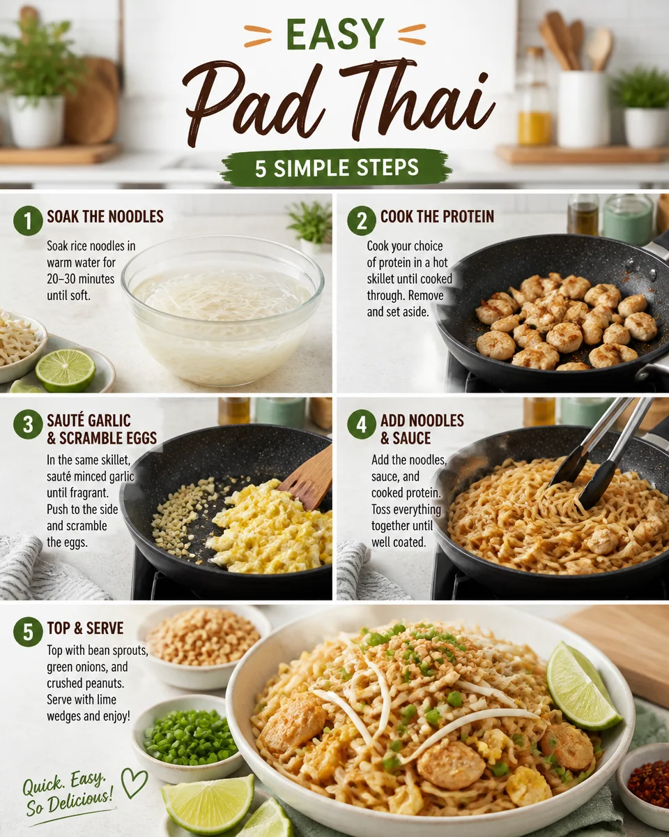 Easy Pad Thai — Authentic Rice Noodle Stir Fry