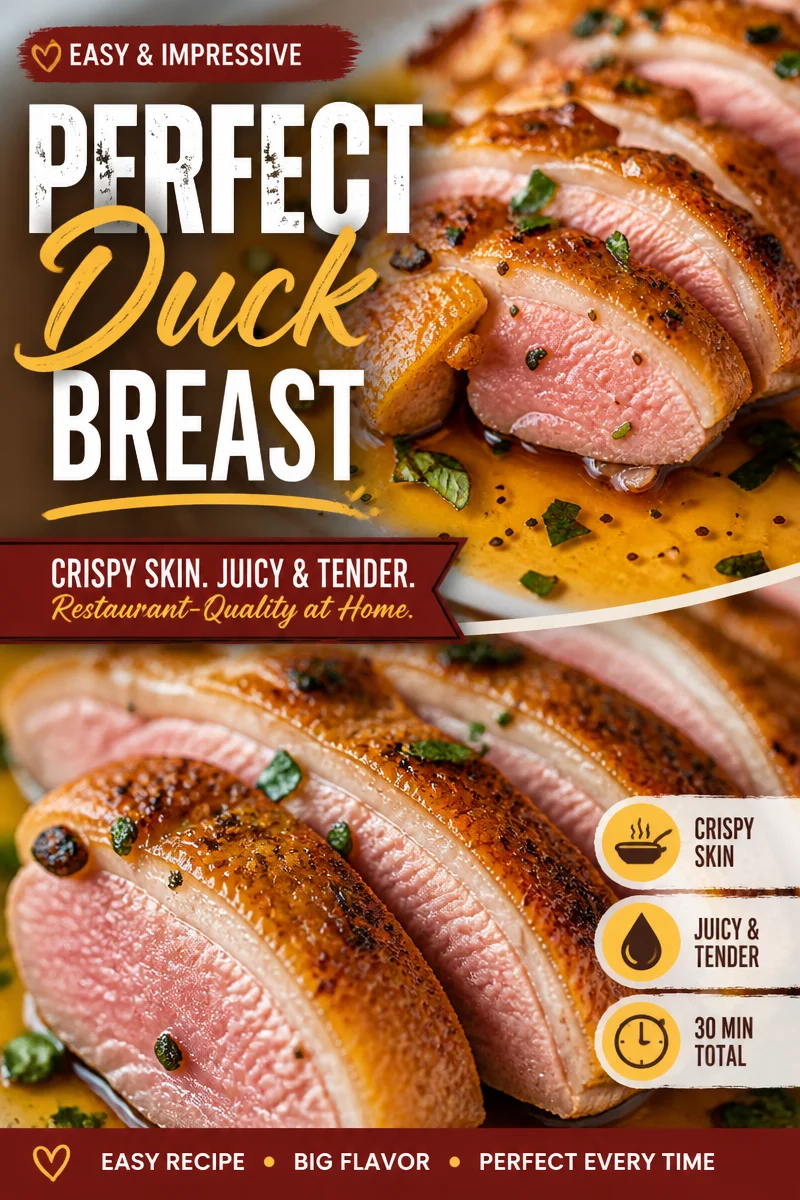 Easy Pan Seared Duck Breast — Orange Glaze