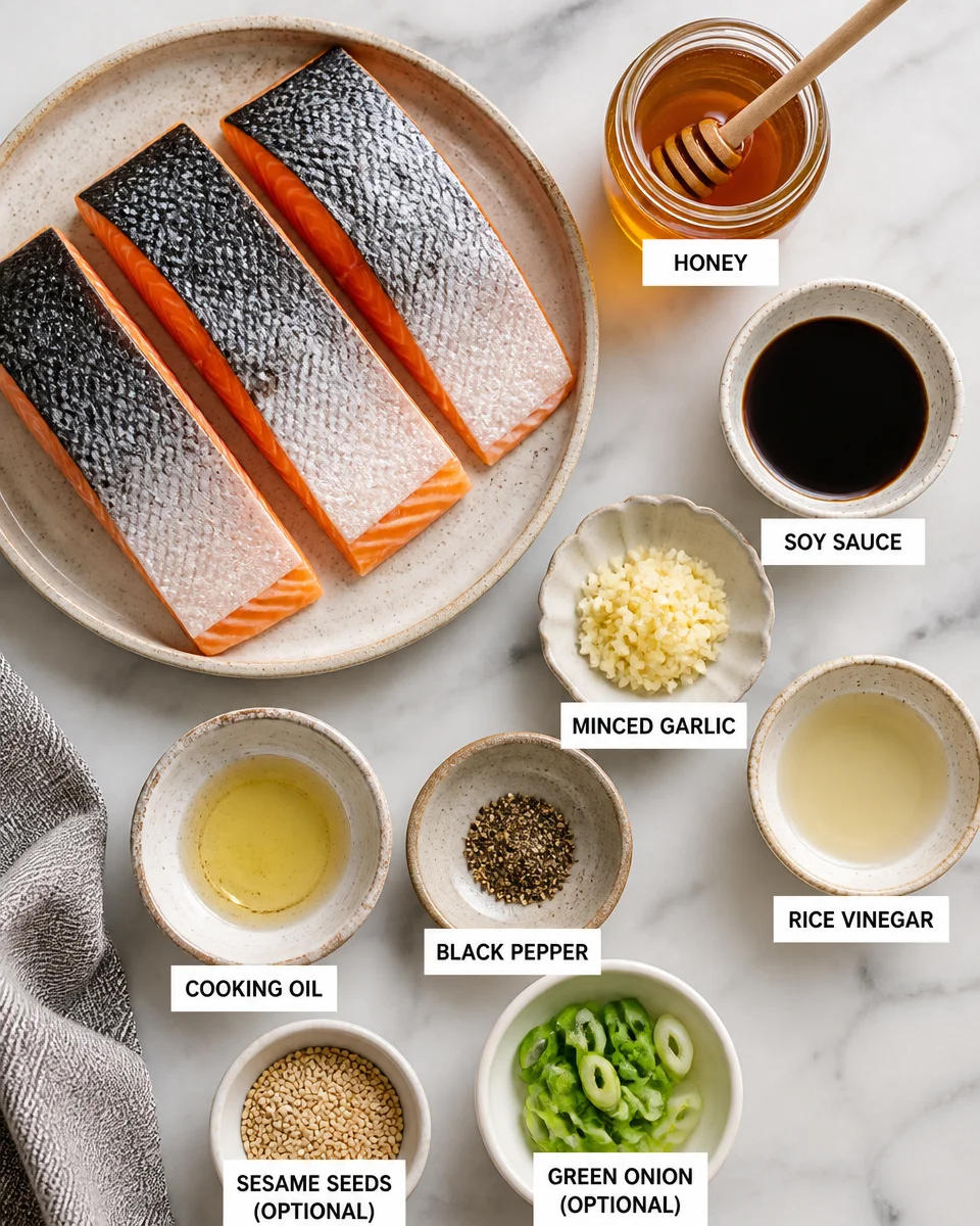 Easy Pan Seared Salmon — Honey Soy Glaze