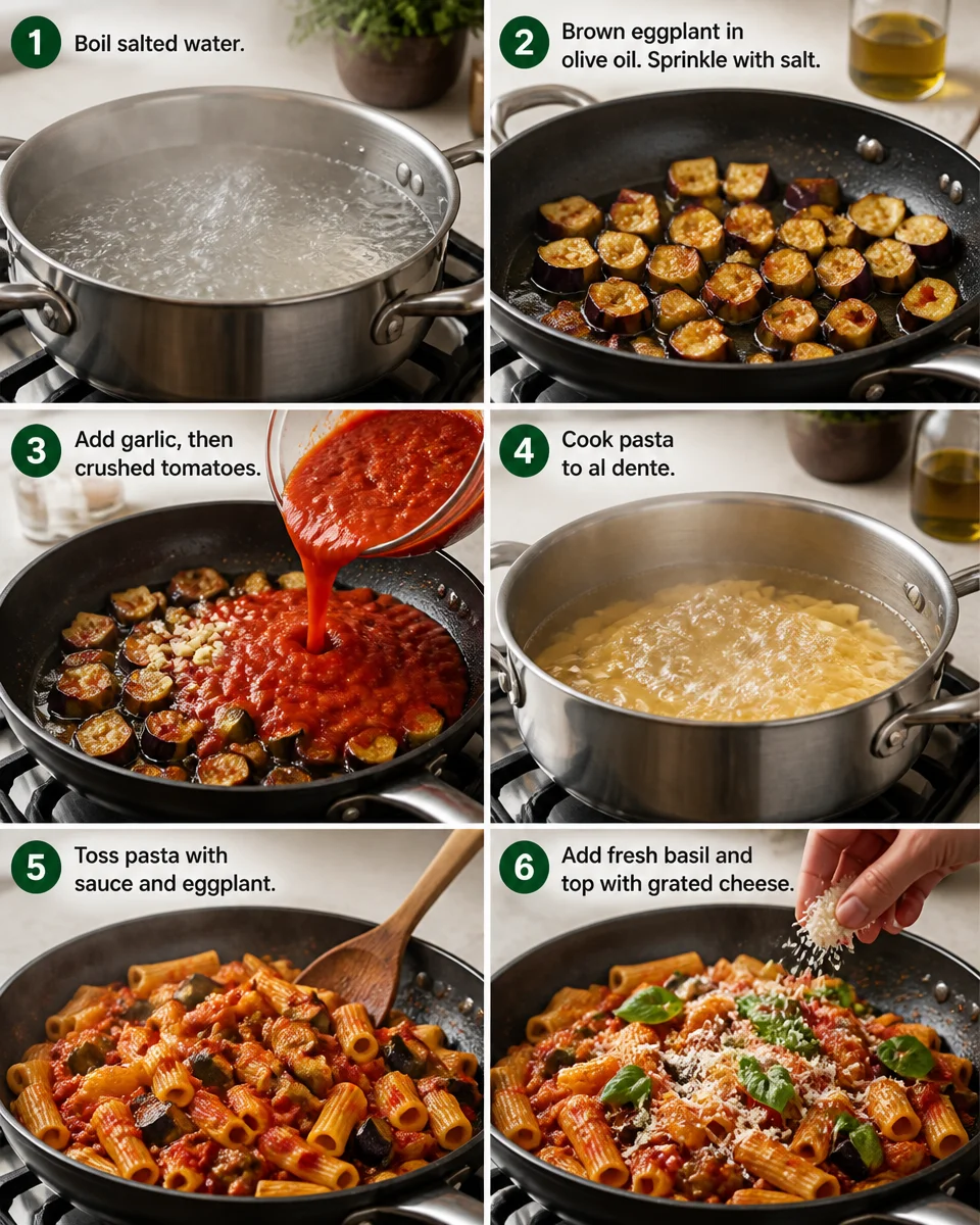Easy Pasta alla Norma — Eggplant Tomato Sicilian