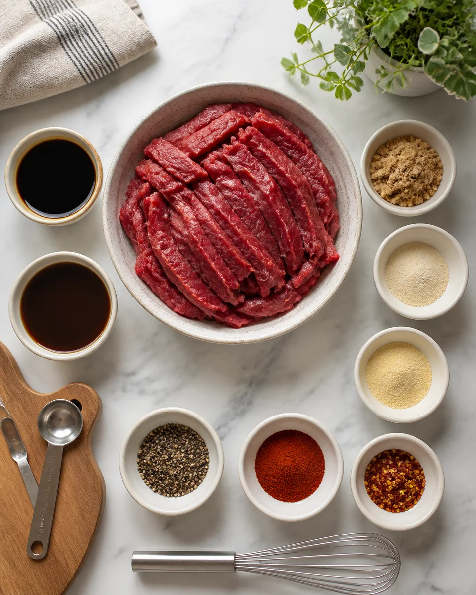 Easy Peppered Beef Jerky — Oven Dried Recipe