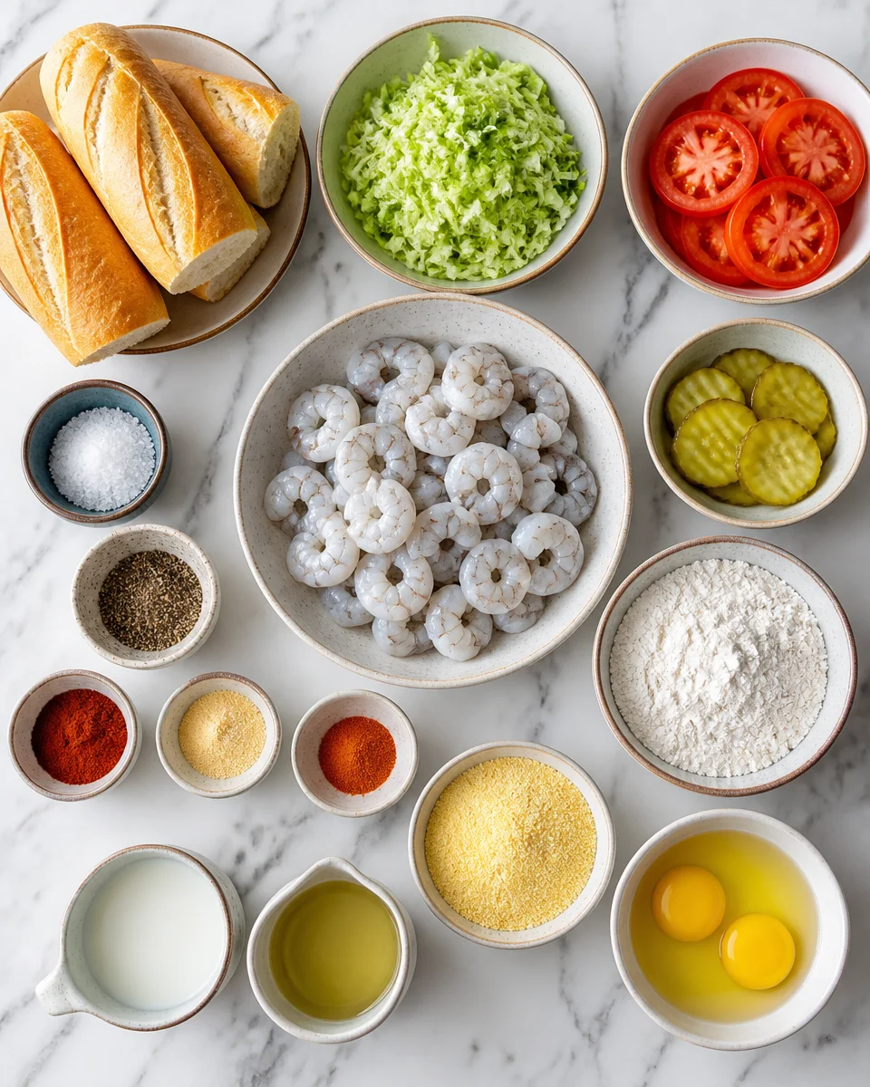Easy Po Boy Sandwich — New Orleans Fried Shrimp