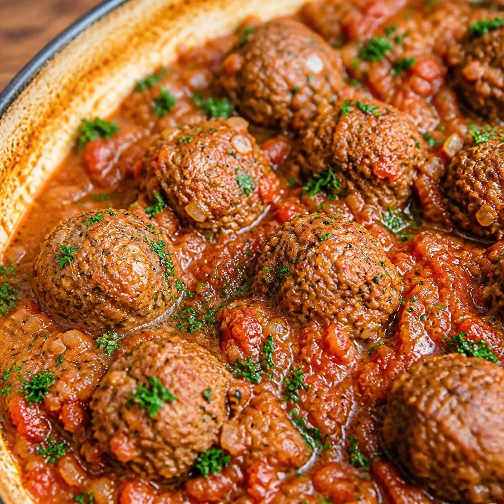 Easy Porcupine Meatballs in rich tomato sauce with rice stuffing and beef.