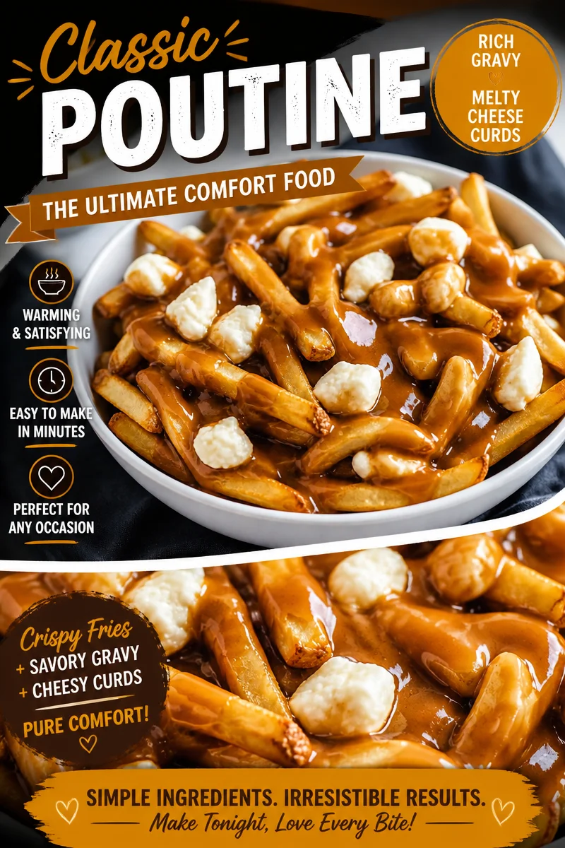 Easy Poutine — Canadian Fries Gravy Cheese Curds