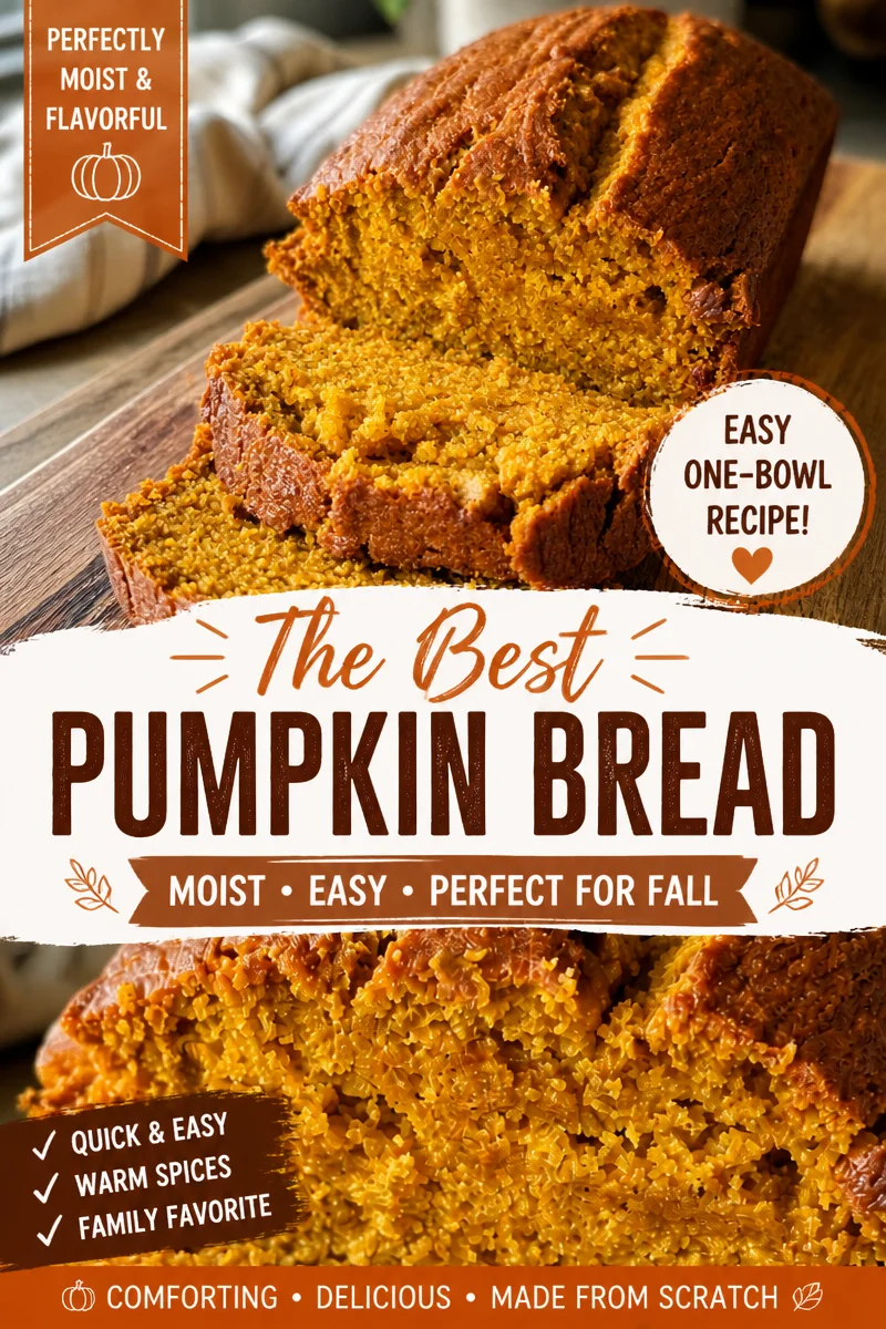 Easy Pumpkin Bread — Moist Spiced Fall Loaf