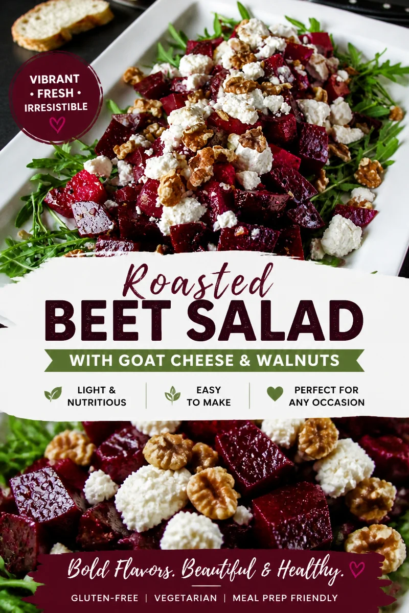Easy Roasted Beet Salad — Goat Cheese Walnut