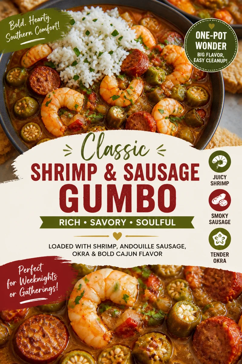 Easy Shrimp Gumbo — Louisiana Cajun Stew