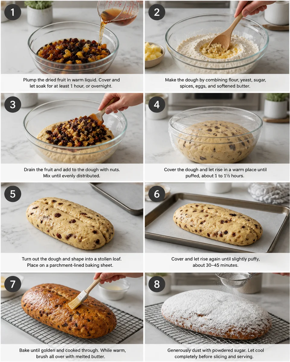 Easy Stollen Bread — German Christmas Fruit Loaf