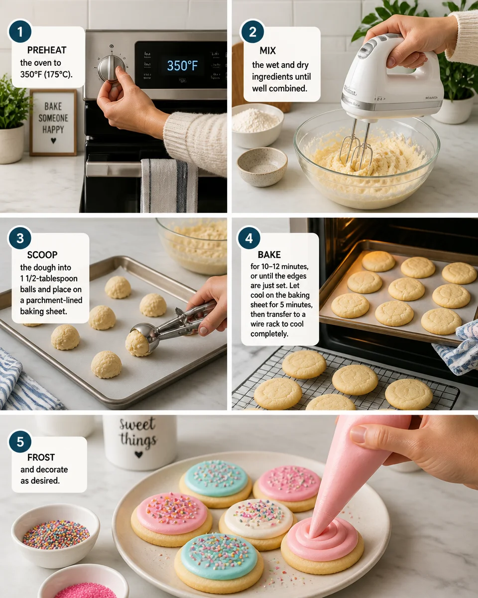 Easy Sugar Cookies — Soft Frosted
