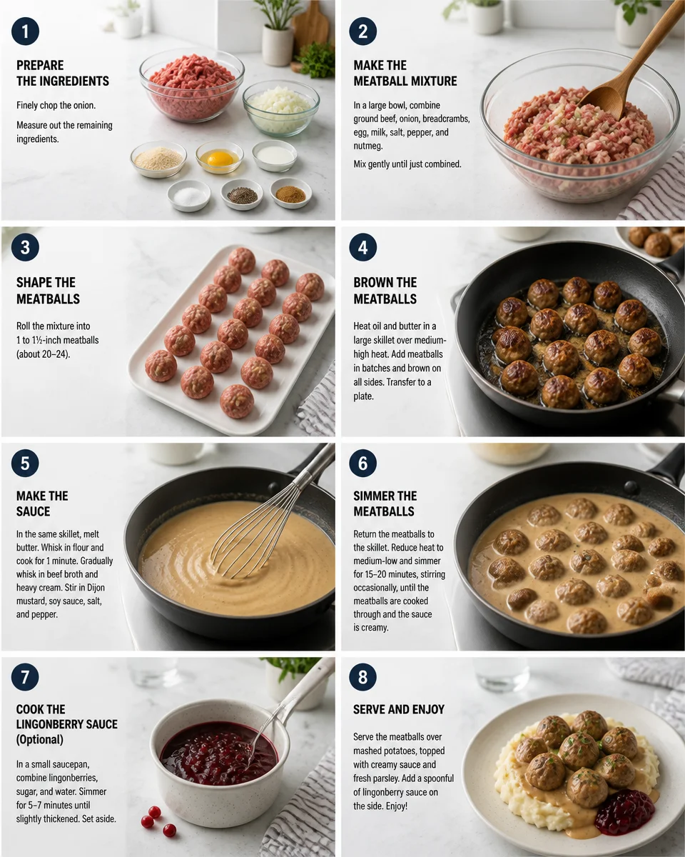 Easy Swedish Meatballs — Cream Gravy IKEA Copycat