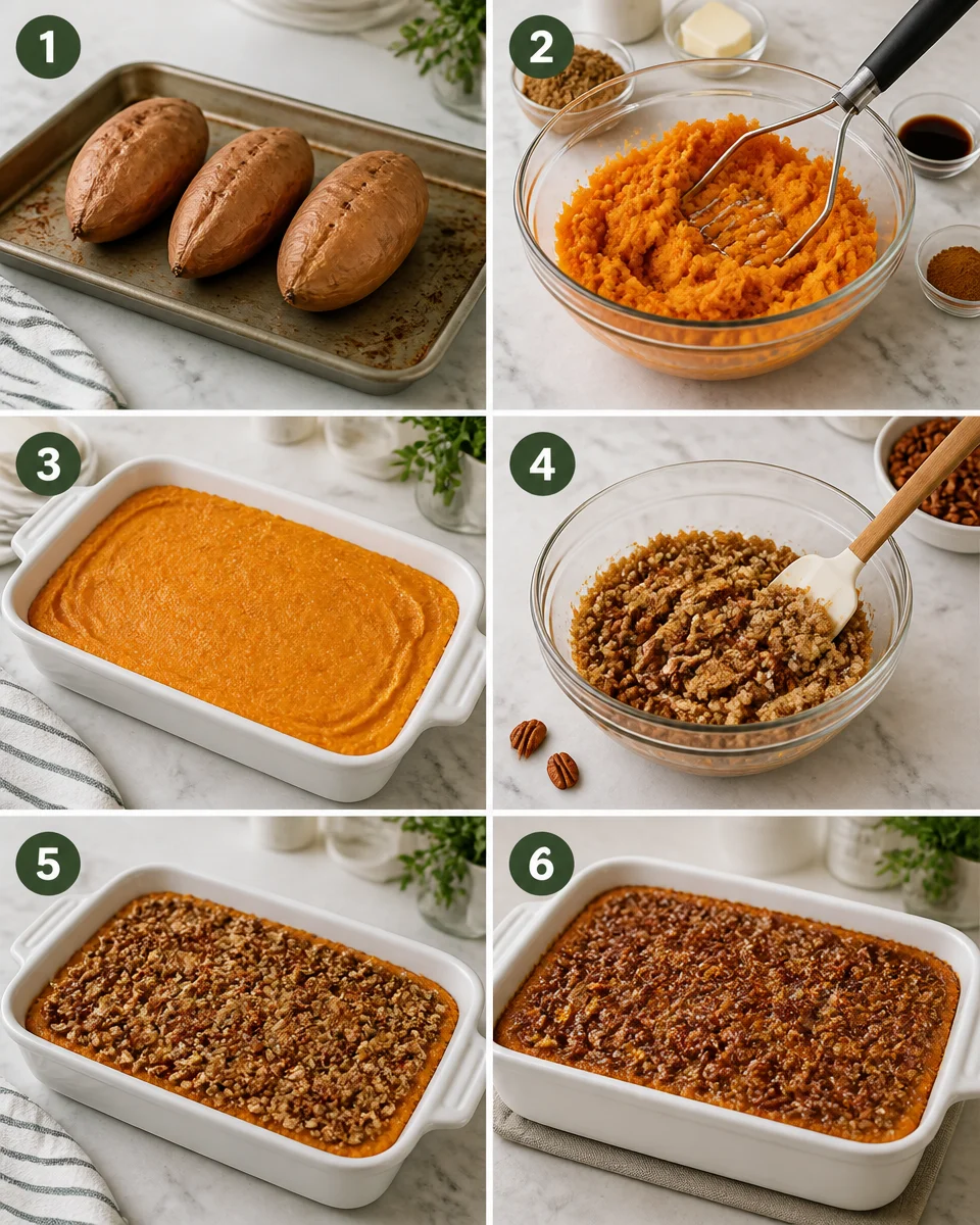 Easy Sweet Potato Casserole — Pecan