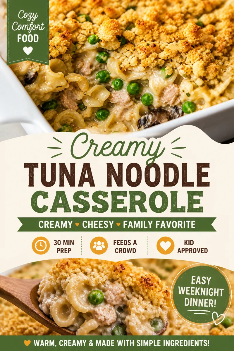 Easy Tuna Casserole — Creamy Noodle Comfort Bake