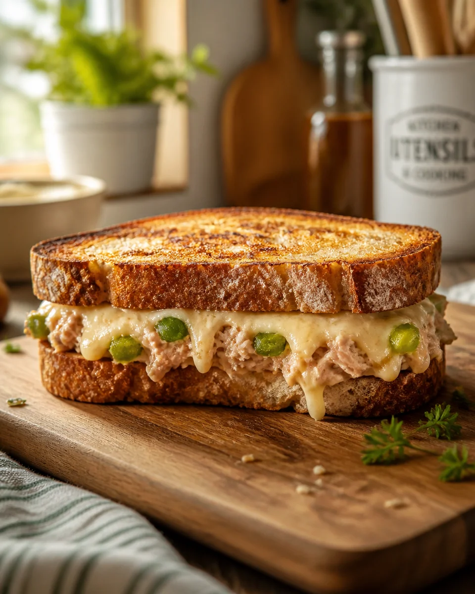 Easy Tuna Melt Sandwich — Grilled Cheesy Classic