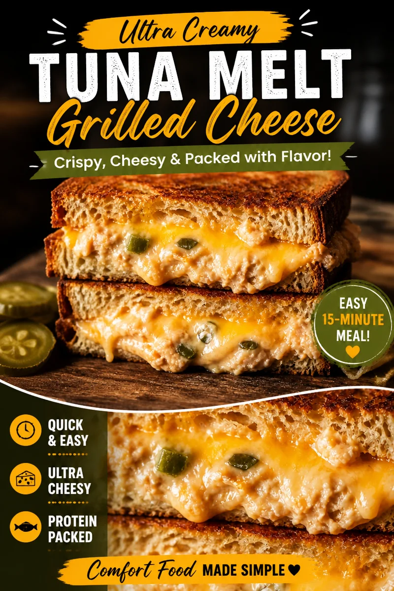 Easy Tuna Melt Sandwich — Grilled Cheesy Classic