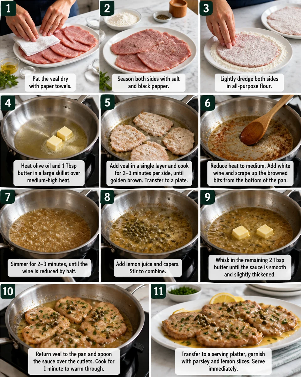 Easy Veal Scaloppine — Lemon Butter Sauce