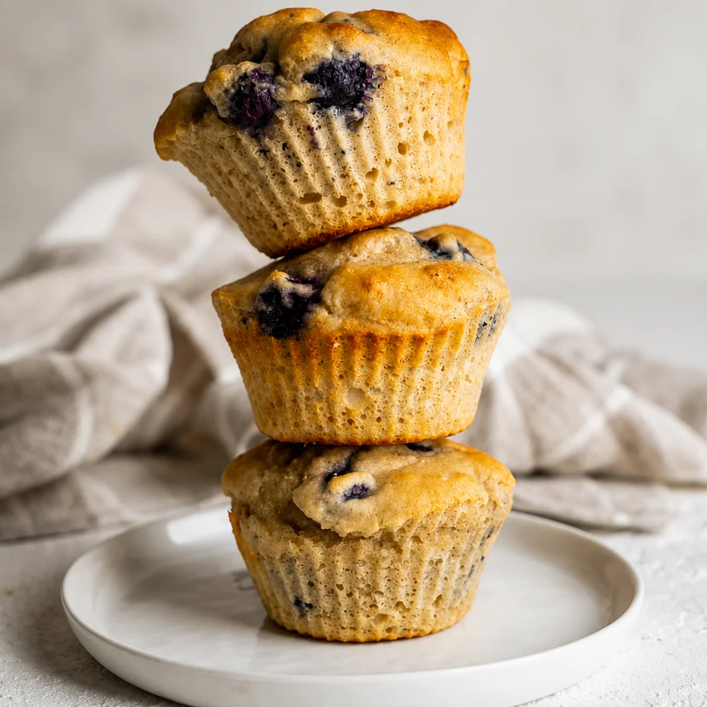 Delicious Blueberry Protein Muffins with 20g protein and only 115 calories, ideal for breakfast.