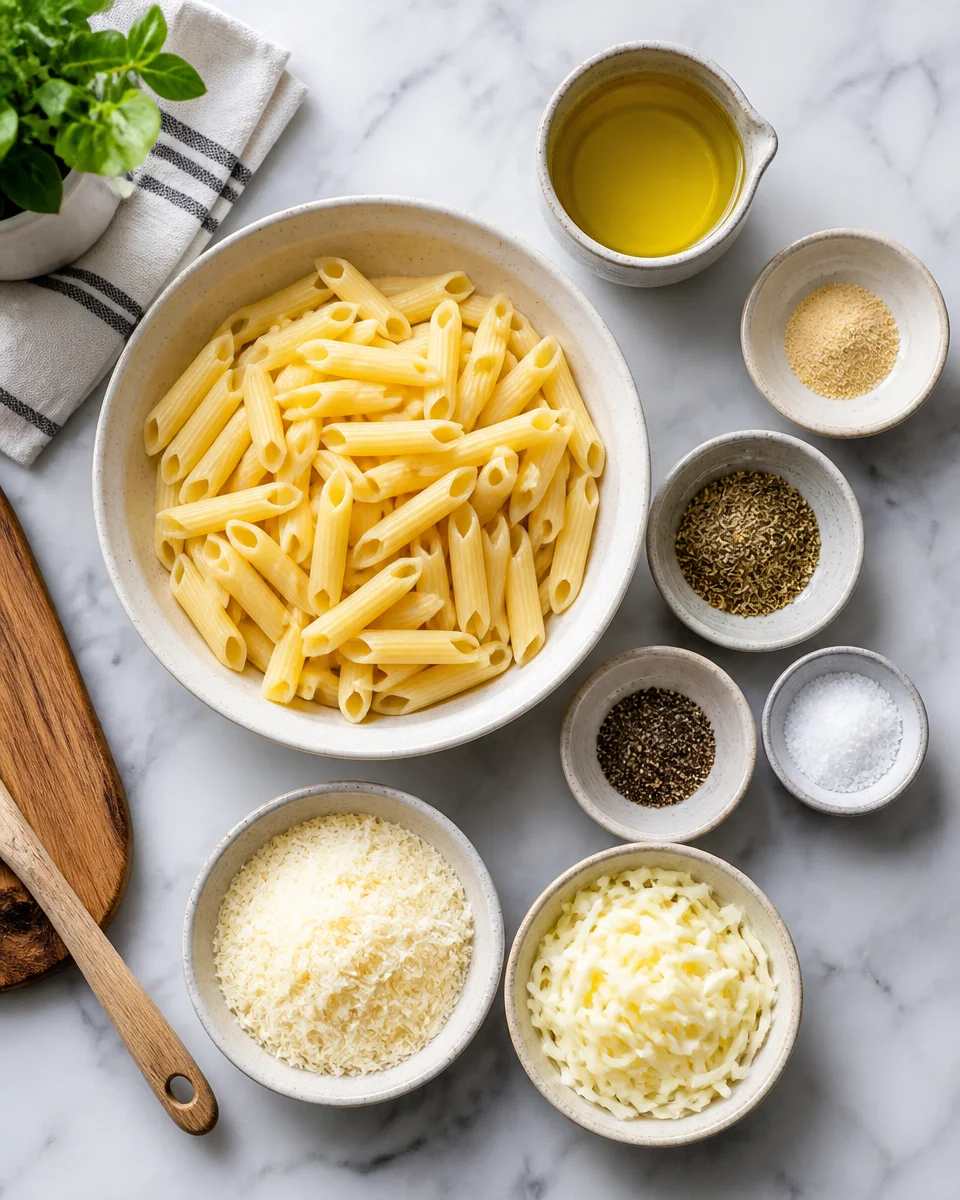 Cheesy Garlic Pasta Chips