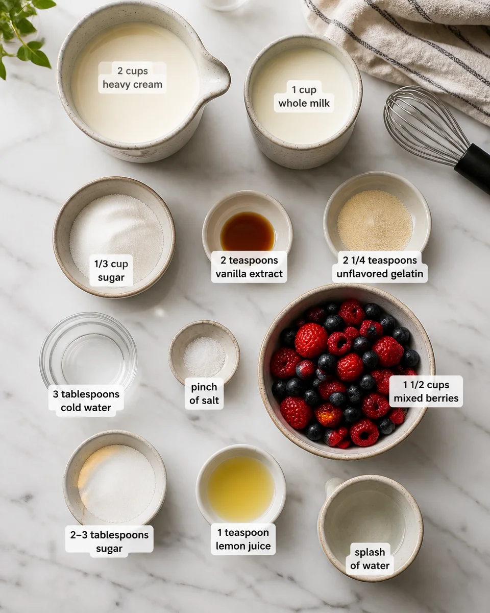 Classic Panna Cotta with Berry Sauce