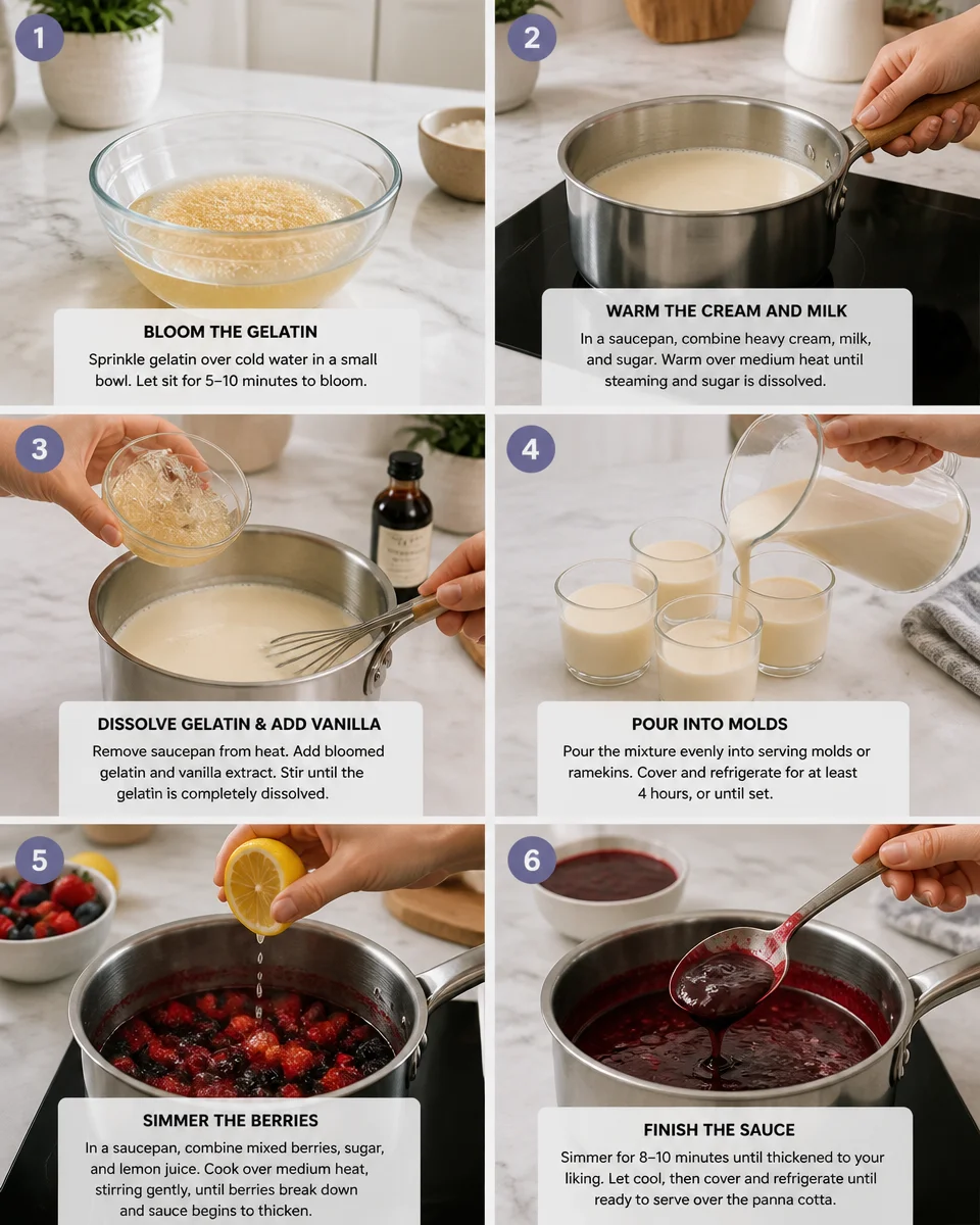 Classic Panna Cotta with Berry Sauce