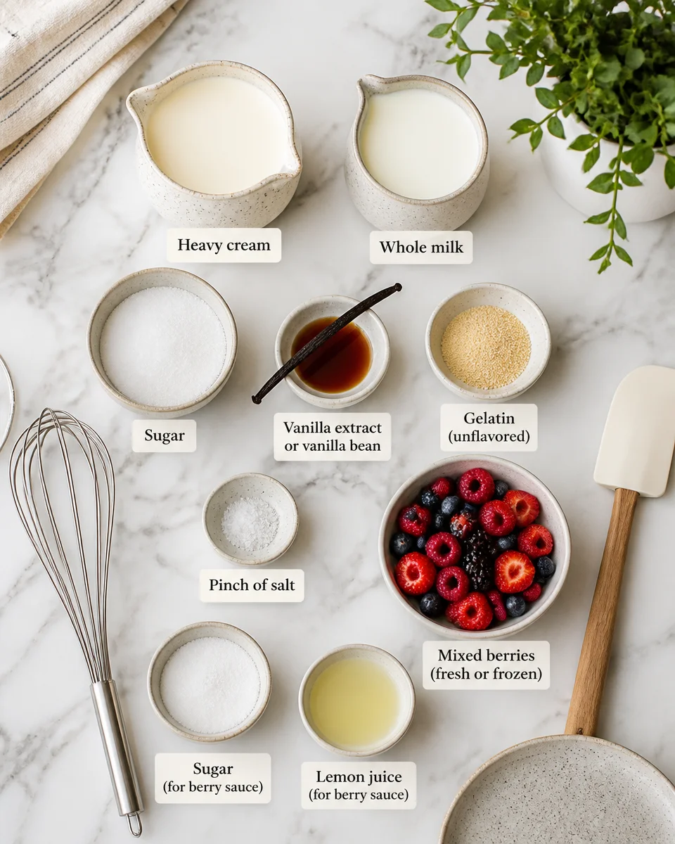 Classic Panna Cotta with Berry Sauce