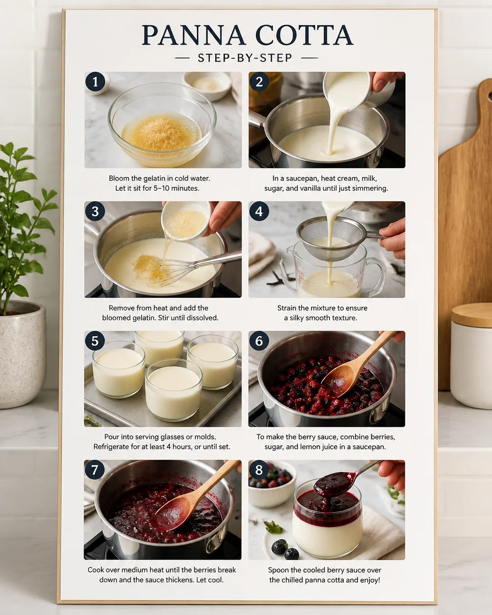 Classic Panna Cotta with Berry Sauce