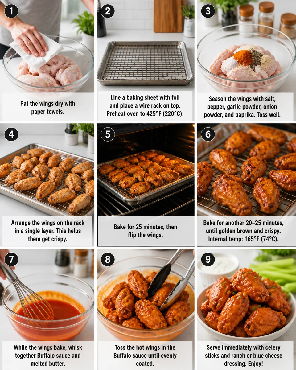 Crispy Baked Buffalo Chicken Wings