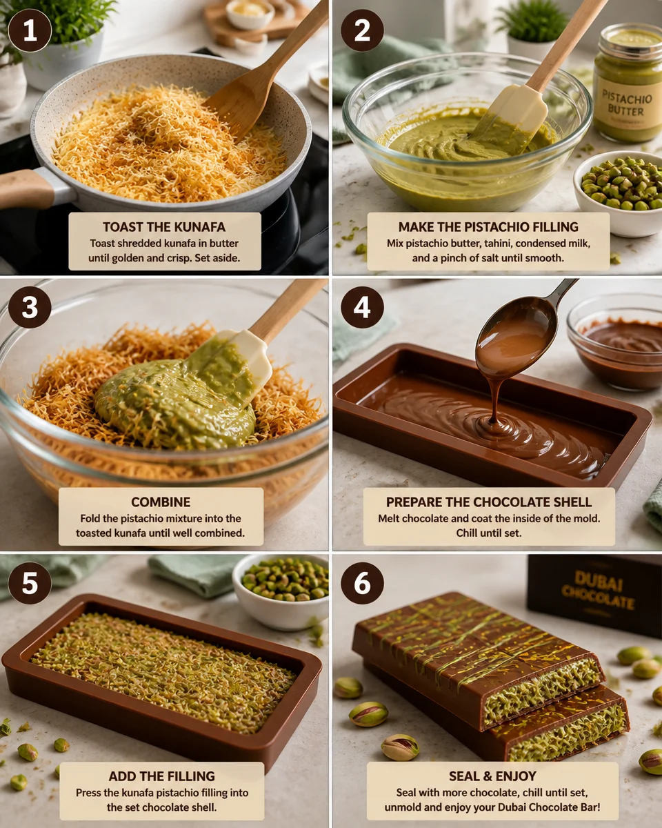 Dubai Chocolate Bar (Pistachio Kunafa Chocolate)